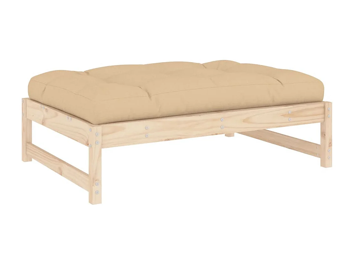 Repose-pied de jardin 120x80 cm bois de pin massif