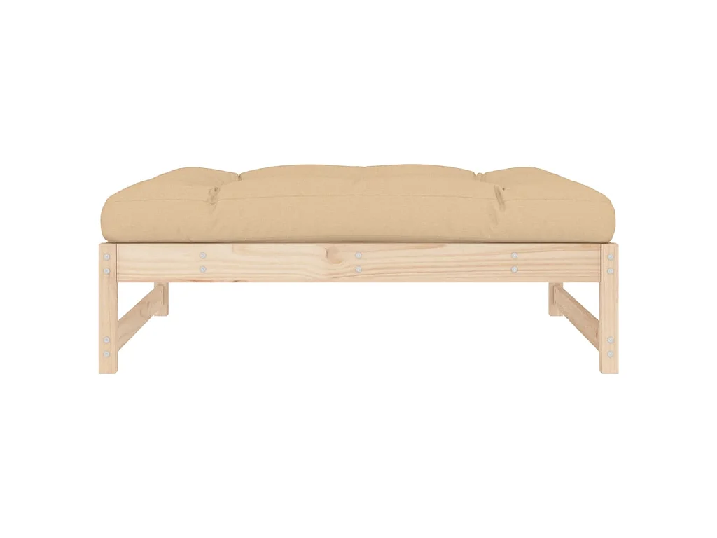 Repose-pied de jardin 120x80 cm bois de pin massif