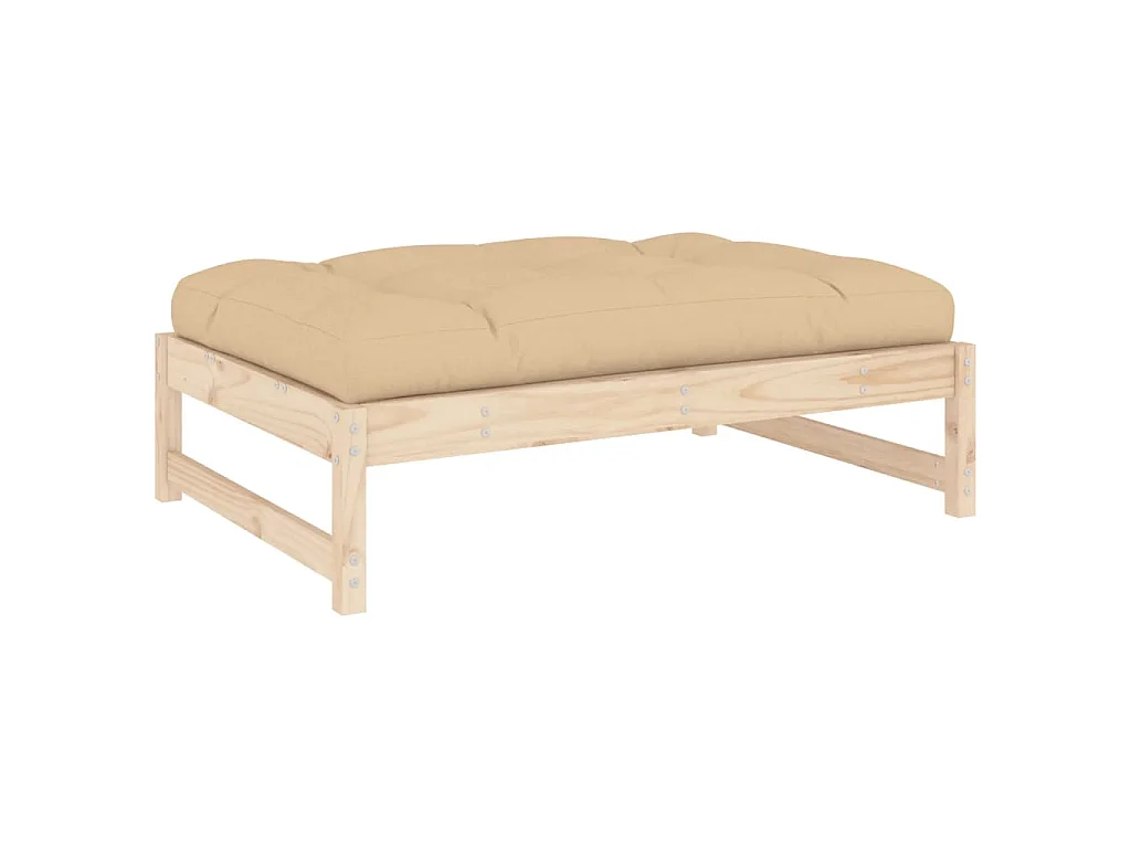 Repose-pied de jardin 120x80 cm bois de pin massif