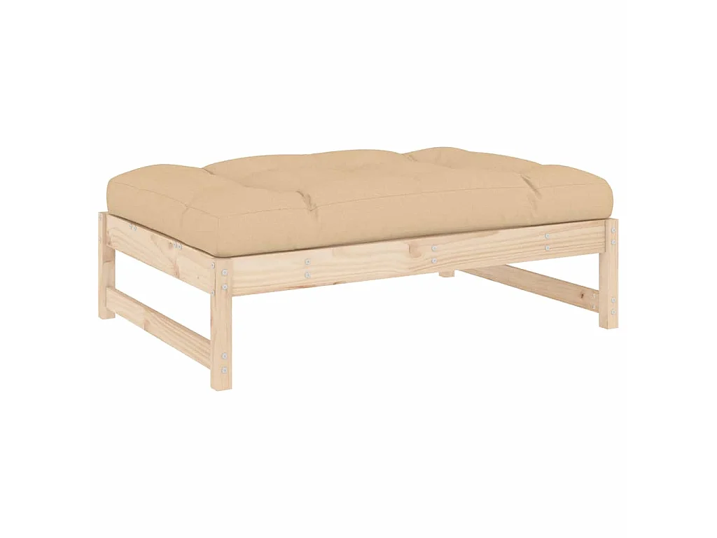 Repose-pied de jardin 120x80 cm bois de pin massif