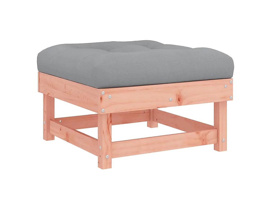 Tuinvoetenbank met kussen massief douglashout