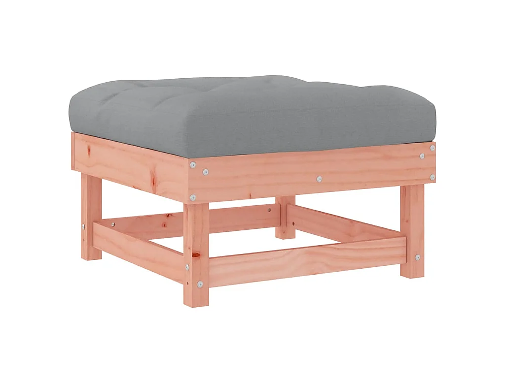 Tuinvoetenbank met kussen massief douglashout