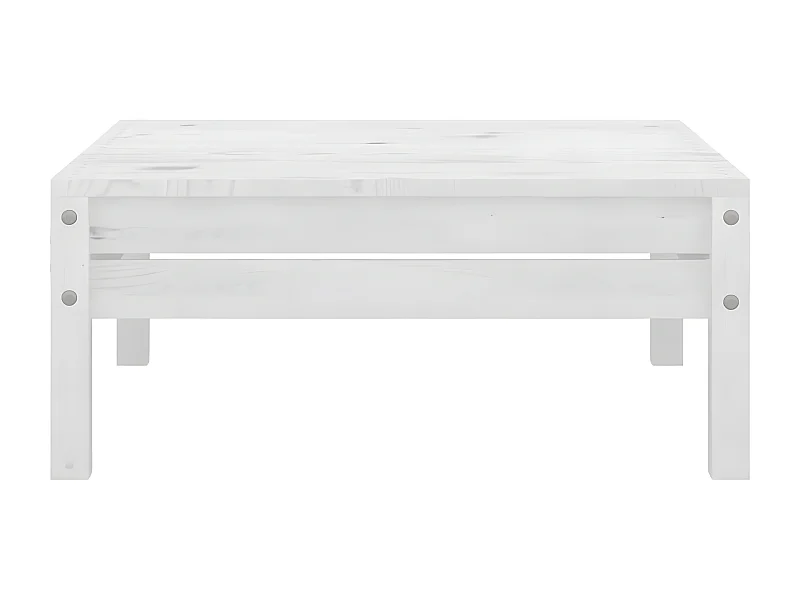 Repose-pied de jardin Blanc Bois de pin solide