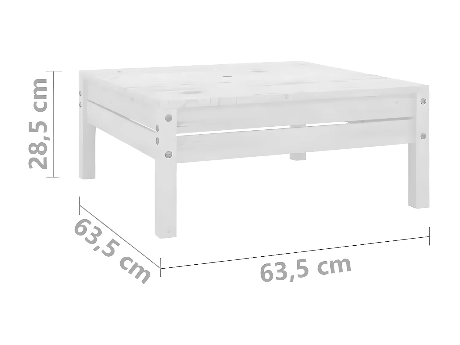 Gartenhocker Weiß Massives Kiefernholz