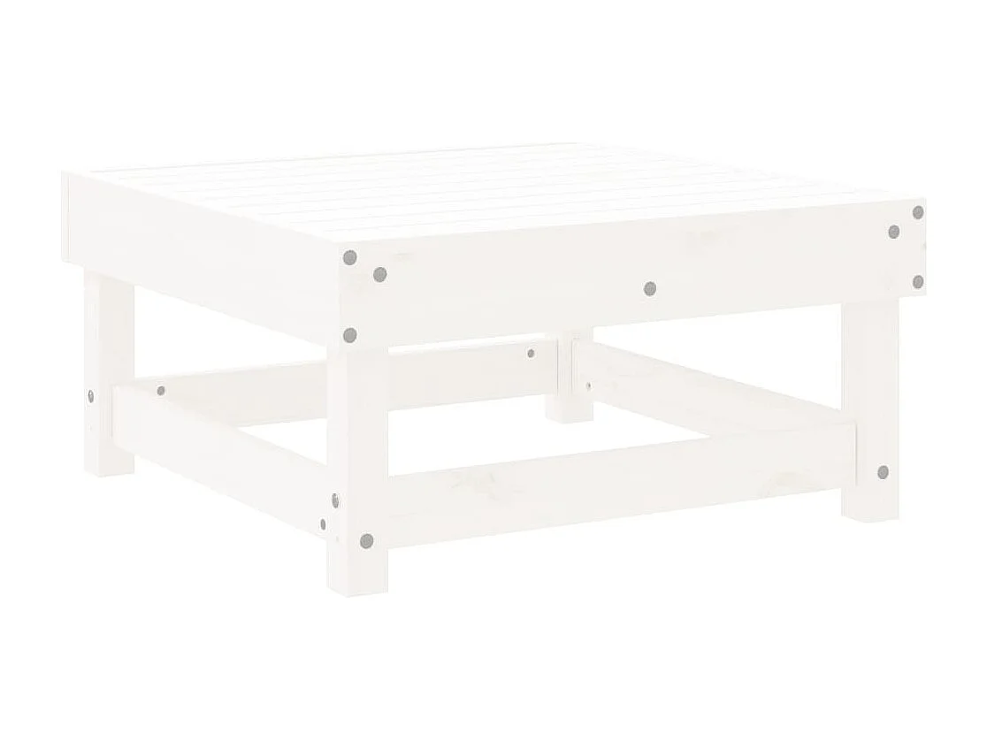 Repose-pied de jardin blanc bois de pin massif