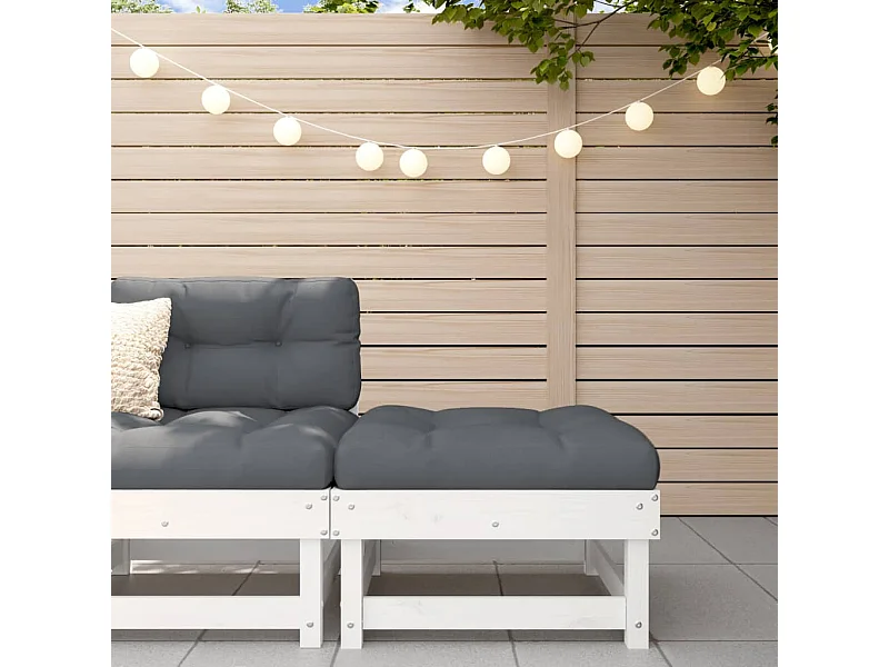 Tuinvoetenbank massief grenenhout wit