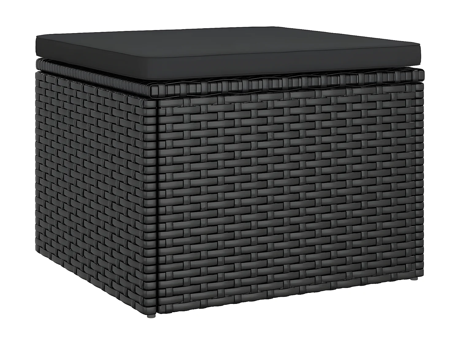 Divano da giardino a 3 posti con tettuccio e poggiapiedi Nero