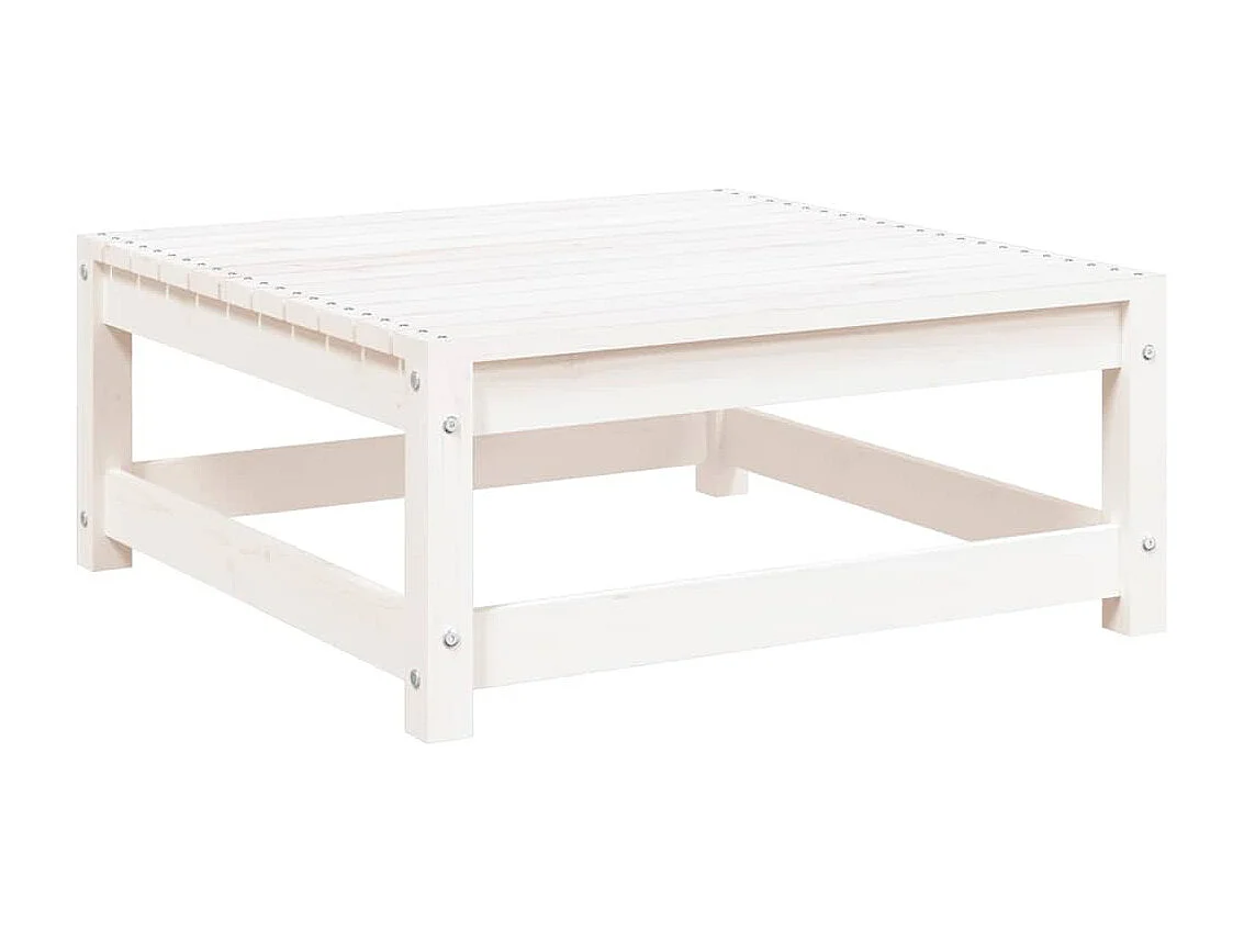 Tuinvoetenbank 70x70x30 cm massief grenenhout wit