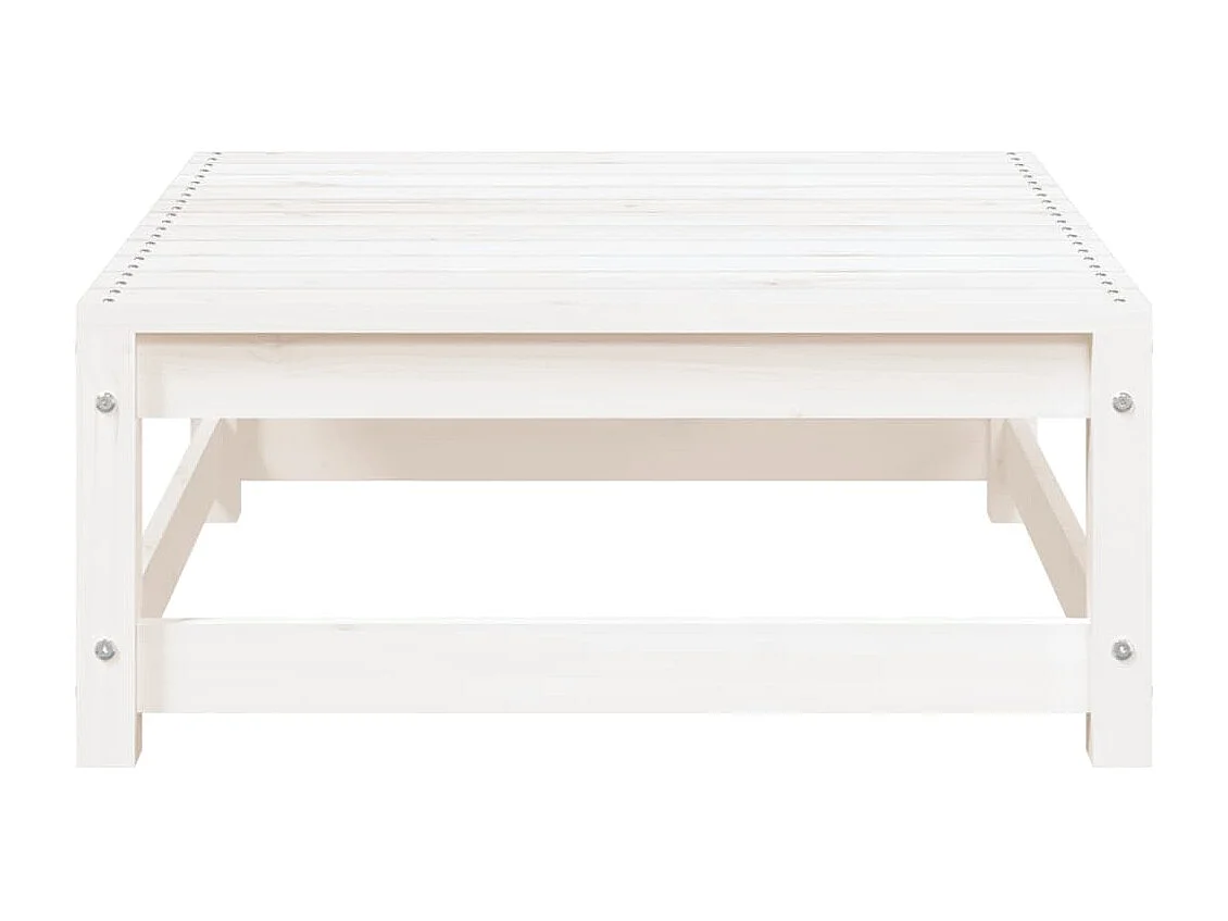 Tuinvoetenbank 70x70x30 cm massief grenenhout wit