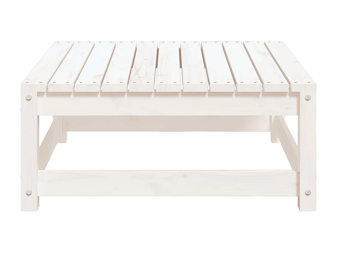 Tuinvoetenbank 70x70x30 cm massief grenenhout wit