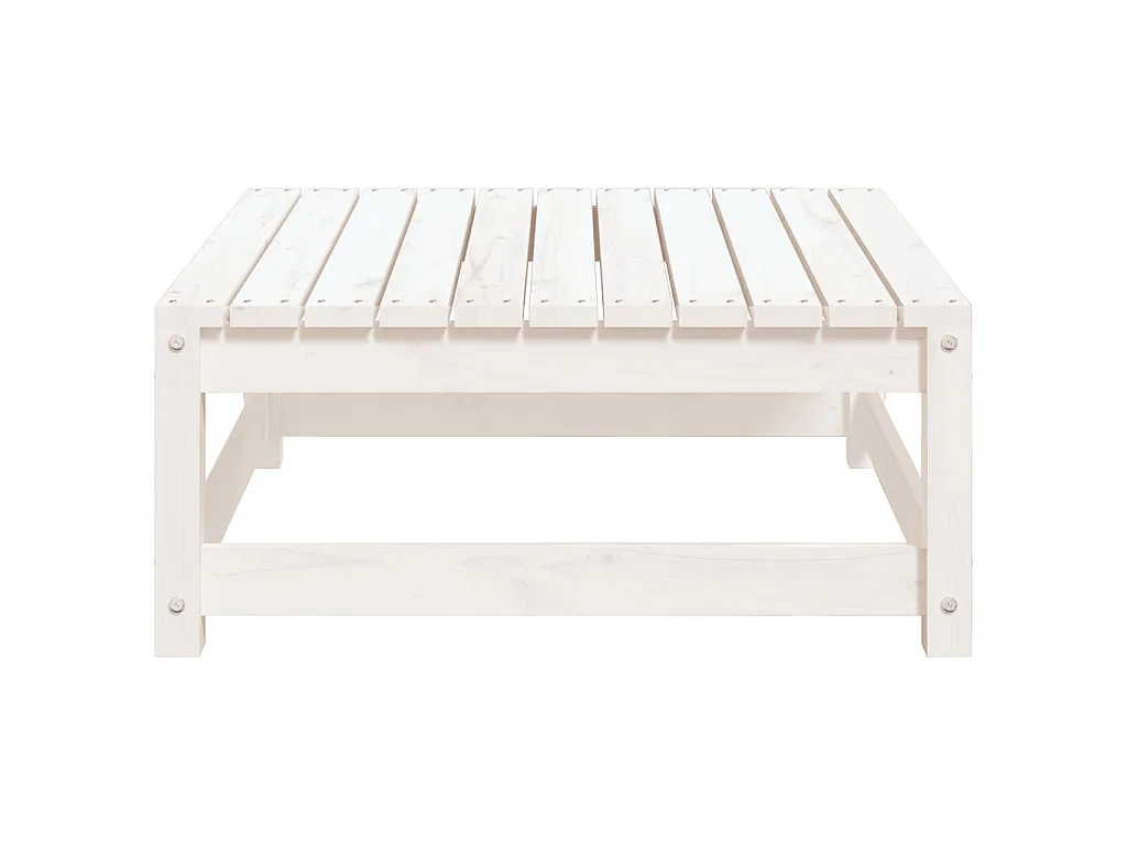 Gartenhocker Weiß 70x70x30 cm Massivholz Kiefer
