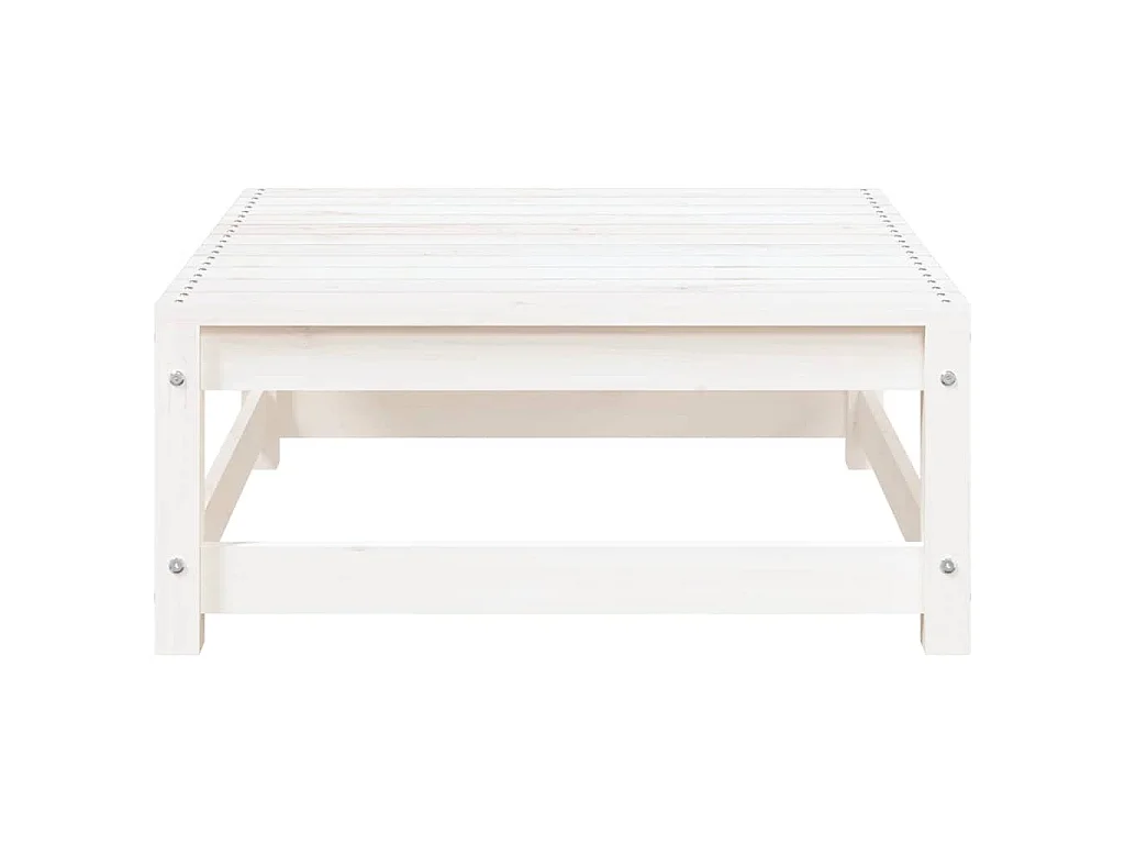 Taburete de jardín madera maciza de pino blanco 70x70x30 cm