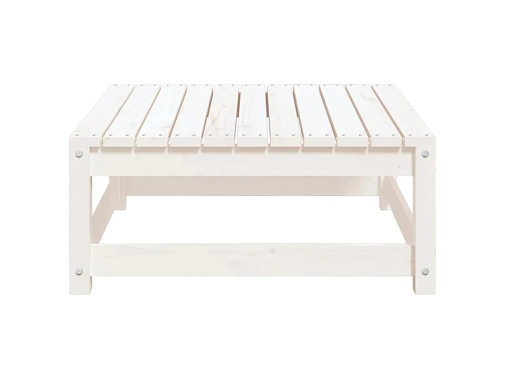 Gartenhocker Weiß 70x70x30 cm Massivholz Kiefer