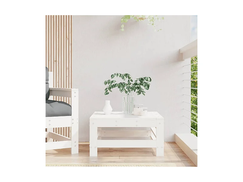 Gartenhocker Weiß Massivholz Kiefer