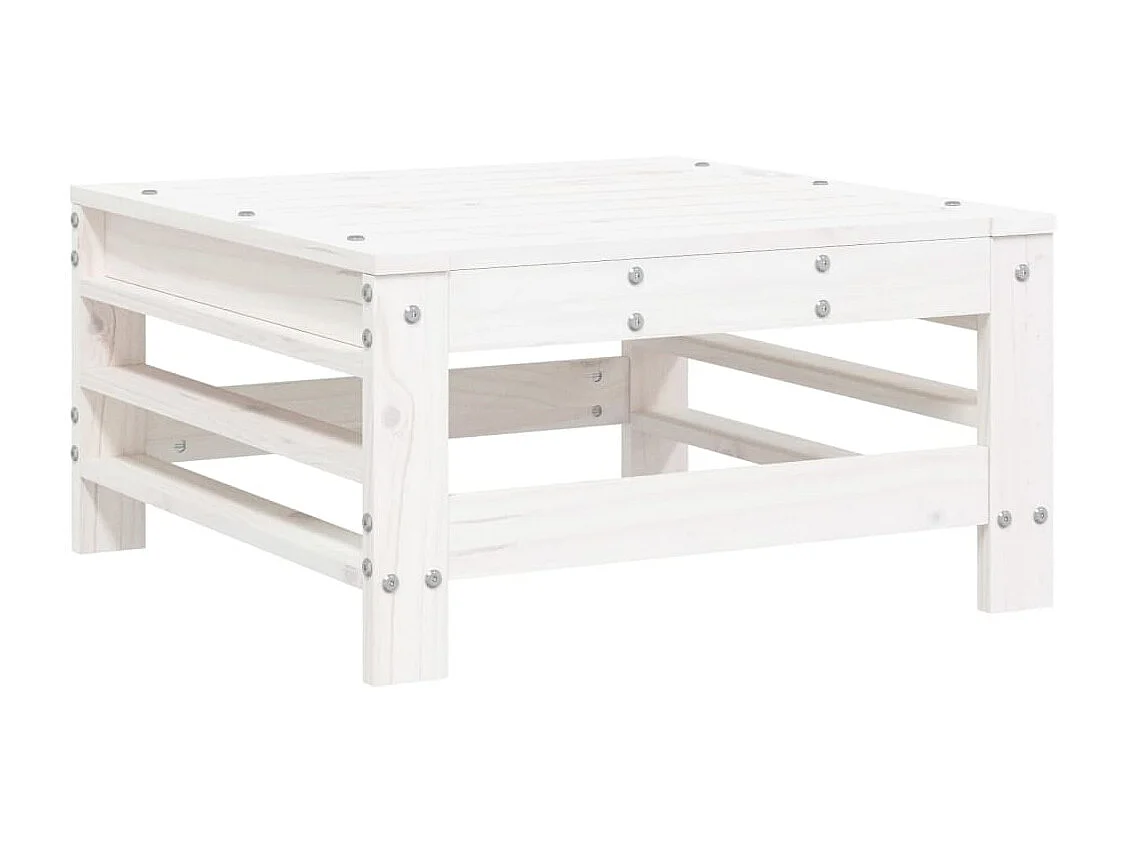 Gartenhocker Weiß Massivholz Kiefer