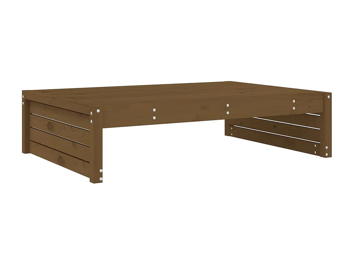 Repose-pied de jardin 120x80 cm marron miel bois de pin massif