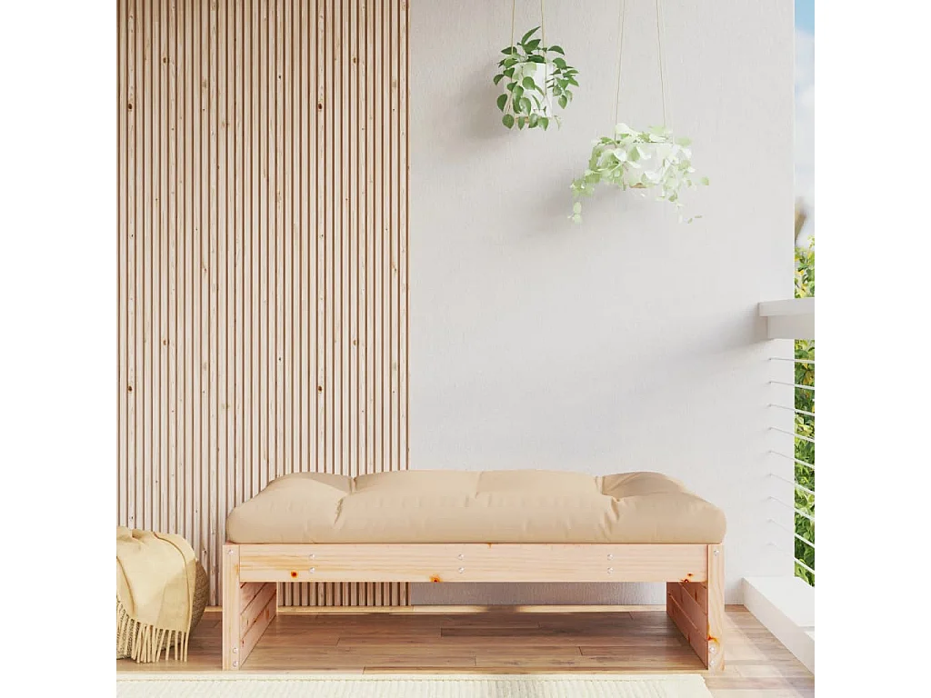 Taburete de jardín madera maciza de pino 120x80 cm