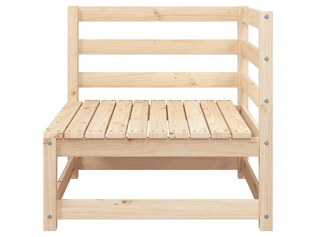 Gartensofa mit Fußhocker 2-Sitzer Massivholz Kiefer