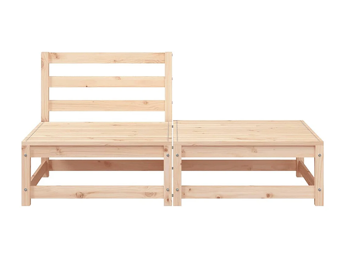 Canapé de jardin sans accoudoirs repose-pieds bois pin massif