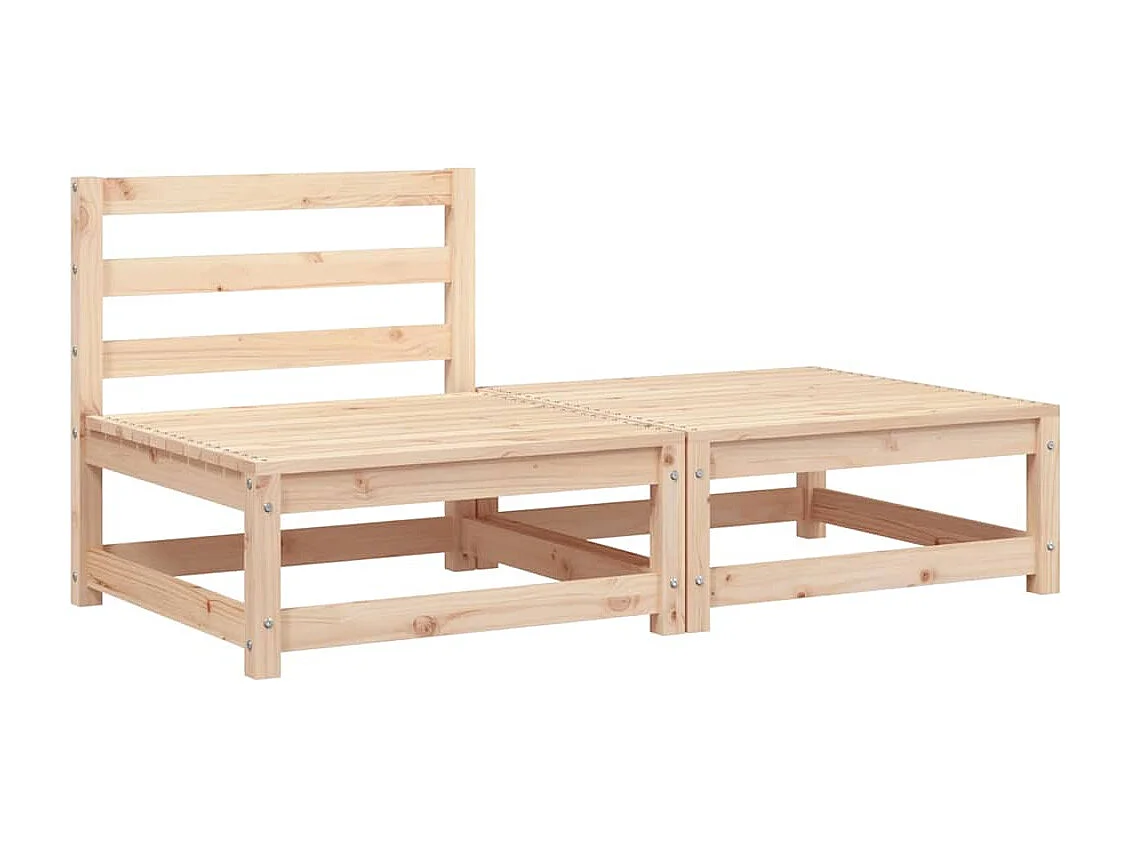 Canapé de jardin sans accoudoirs repose-pieds bois pin massif