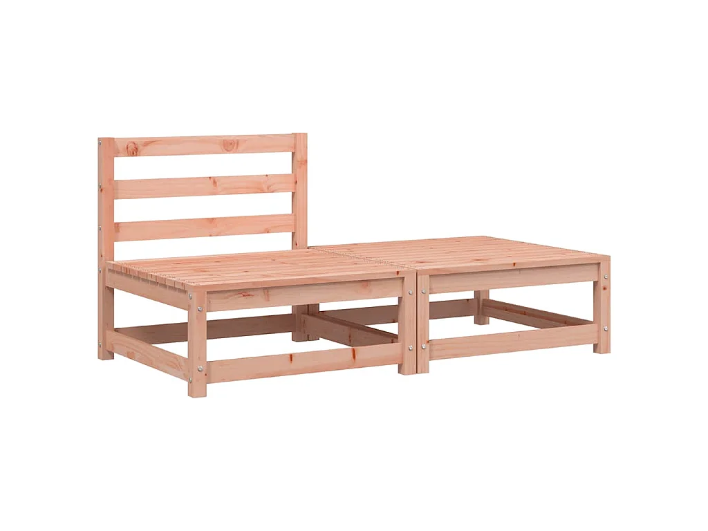 Gartensofa ohne Armlehnen mit Hocker Massivholz Douglasie