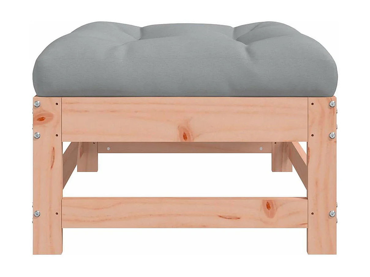 Repose-pied de jardin avec coussin bois massif douglas