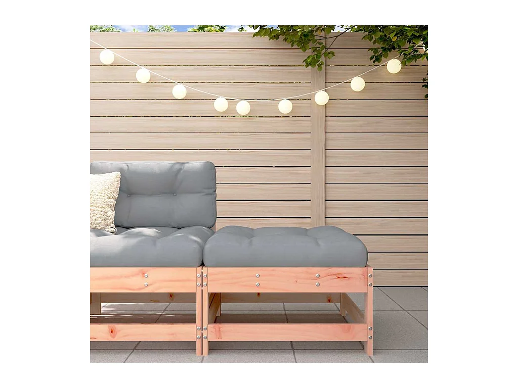 Repose-pied de jardin avec coussin bois massif douglas