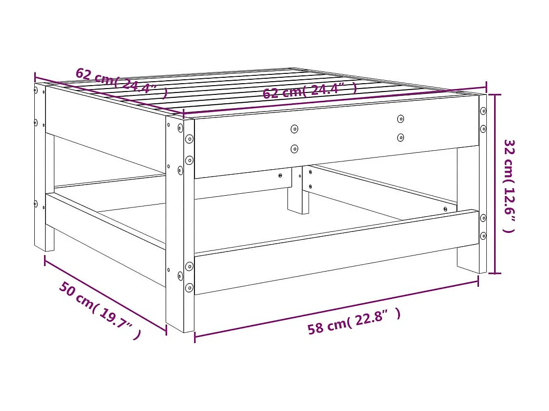 Gartenhocker Massivholz Douglasie