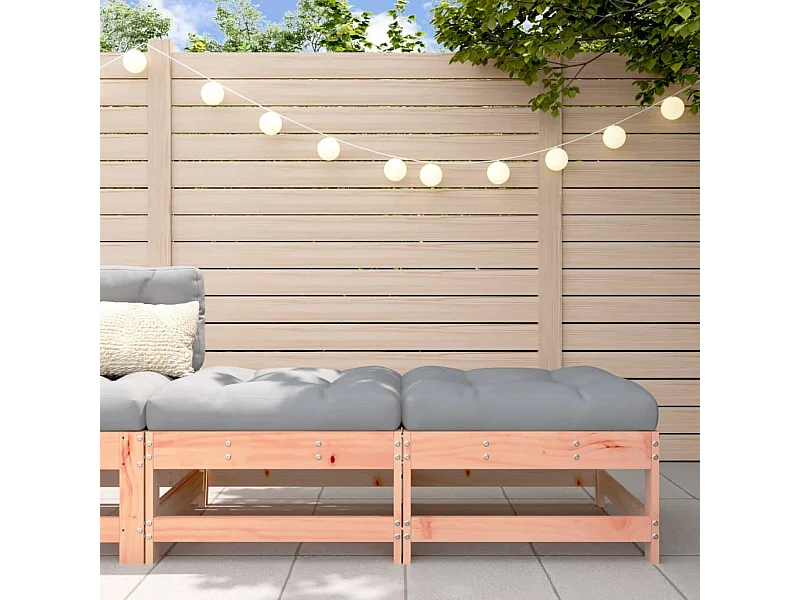 Gartenhocker mit Kissen 2 Stk. Massivholz Douglasie