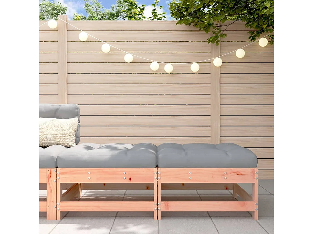 Gartenhocker mit Kissen 2 Stk. Massivholz Douglasie