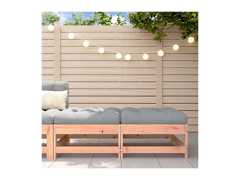 Repose-pieds de jardin et coussins lot de 2 bois massif douglas