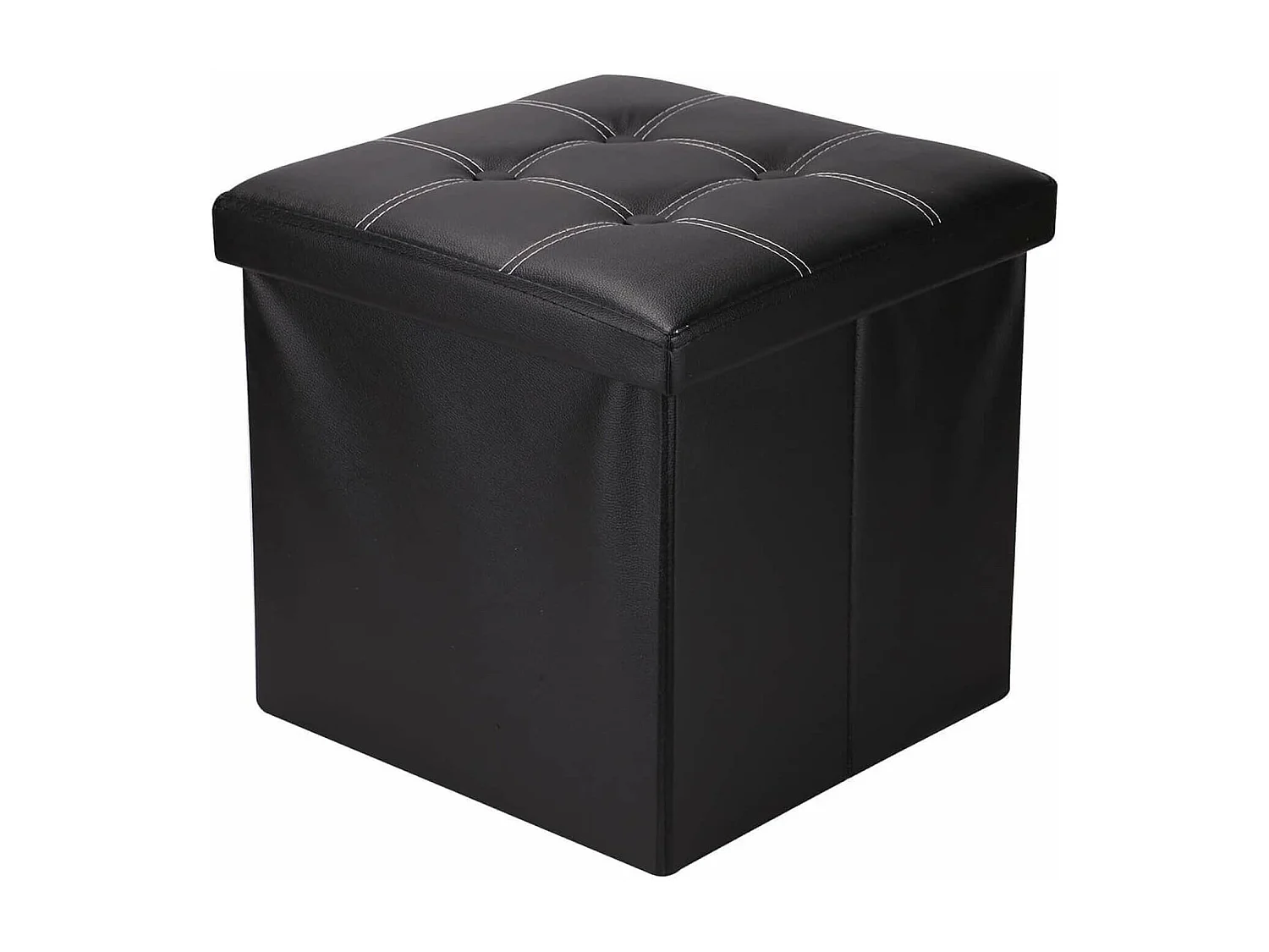Rebecca Mobili Puff Stool Tronco Design Cubo Preto Móveis modernos 30x30x30