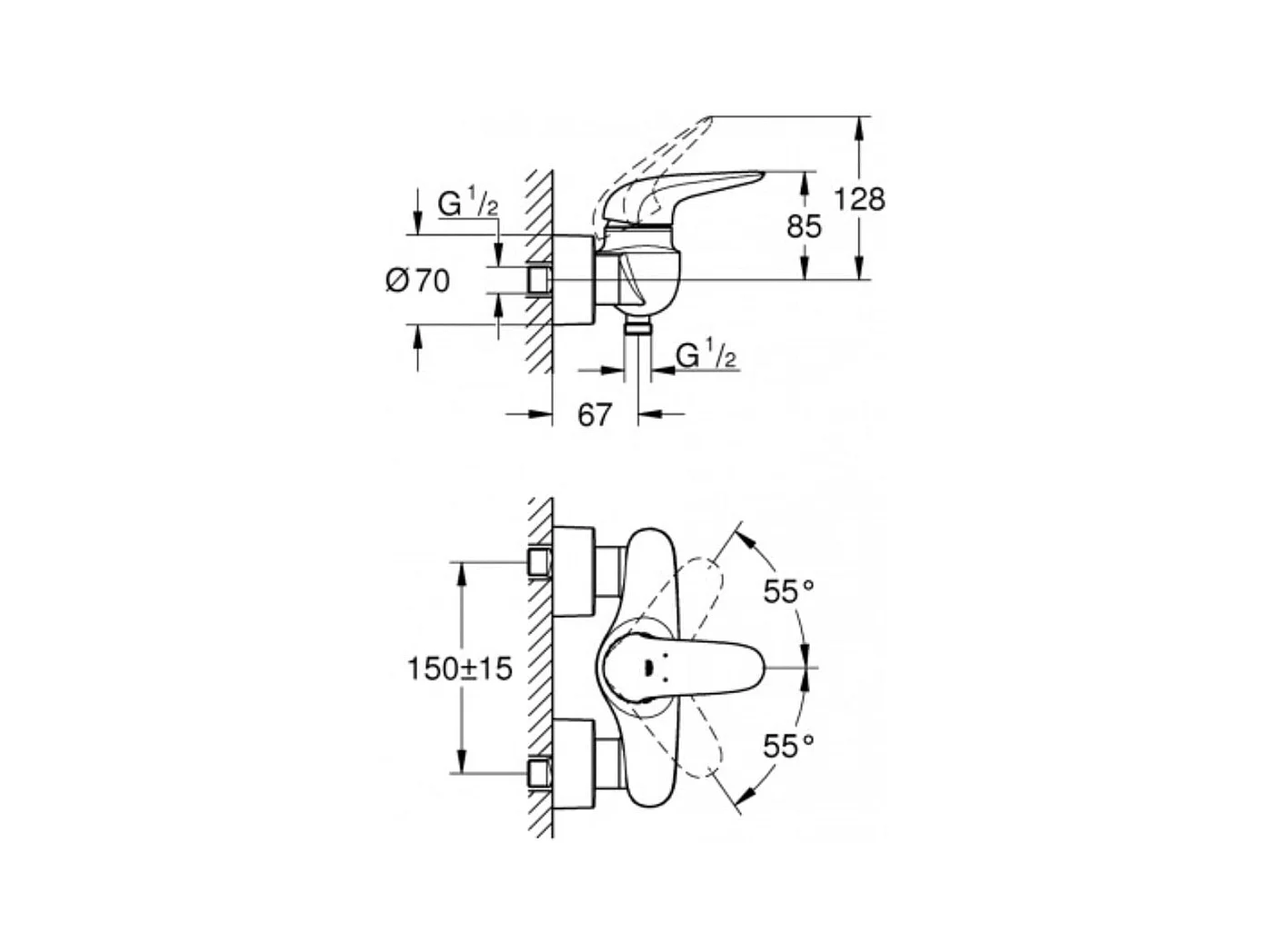GROHE Wave Chrom Brausearmatur 32287001