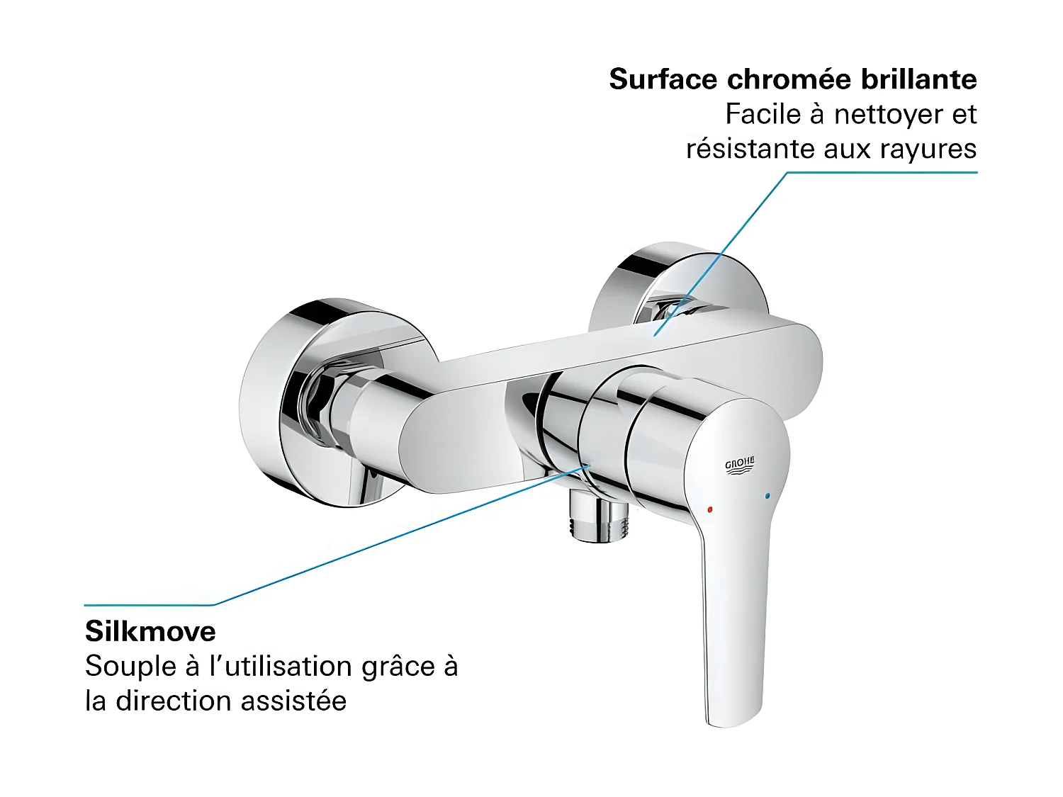Misturador monocomando para chuveiro GROHE Quickfix Start 2021 - Cromado