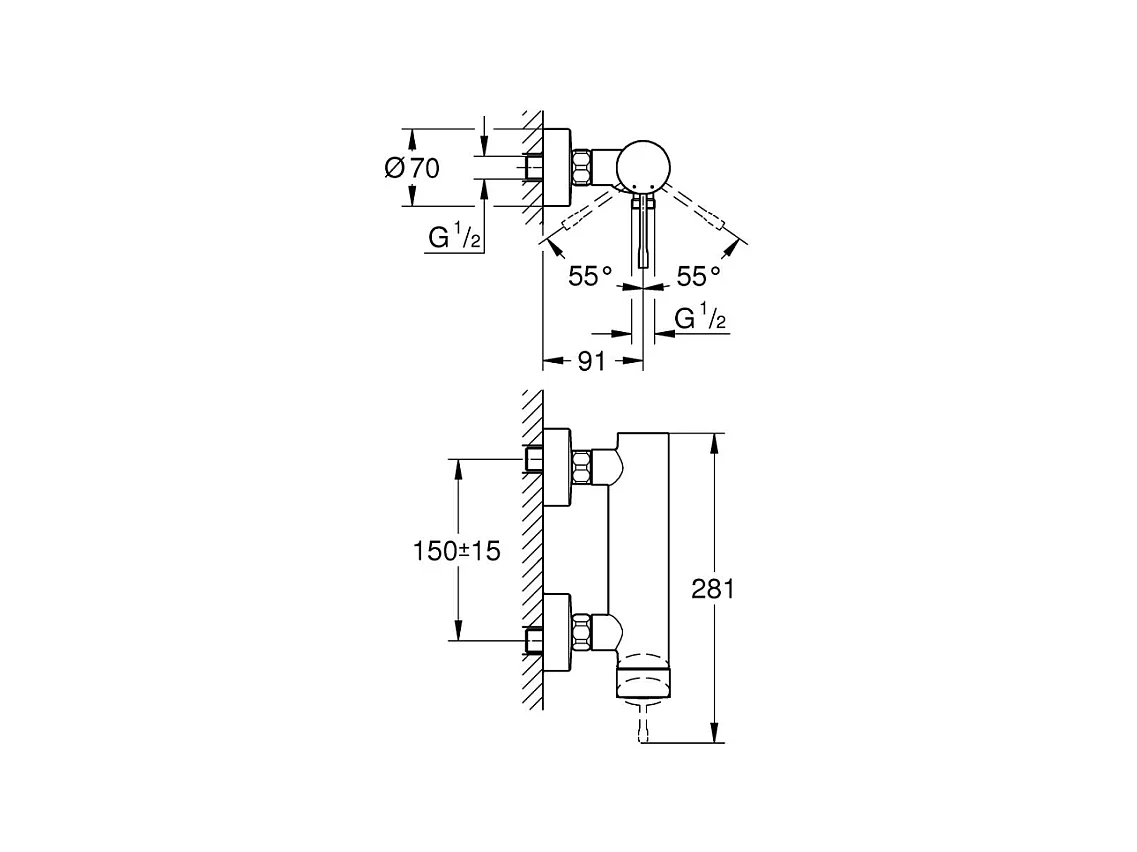 GROHE Essence Mezclador de ducha cromado