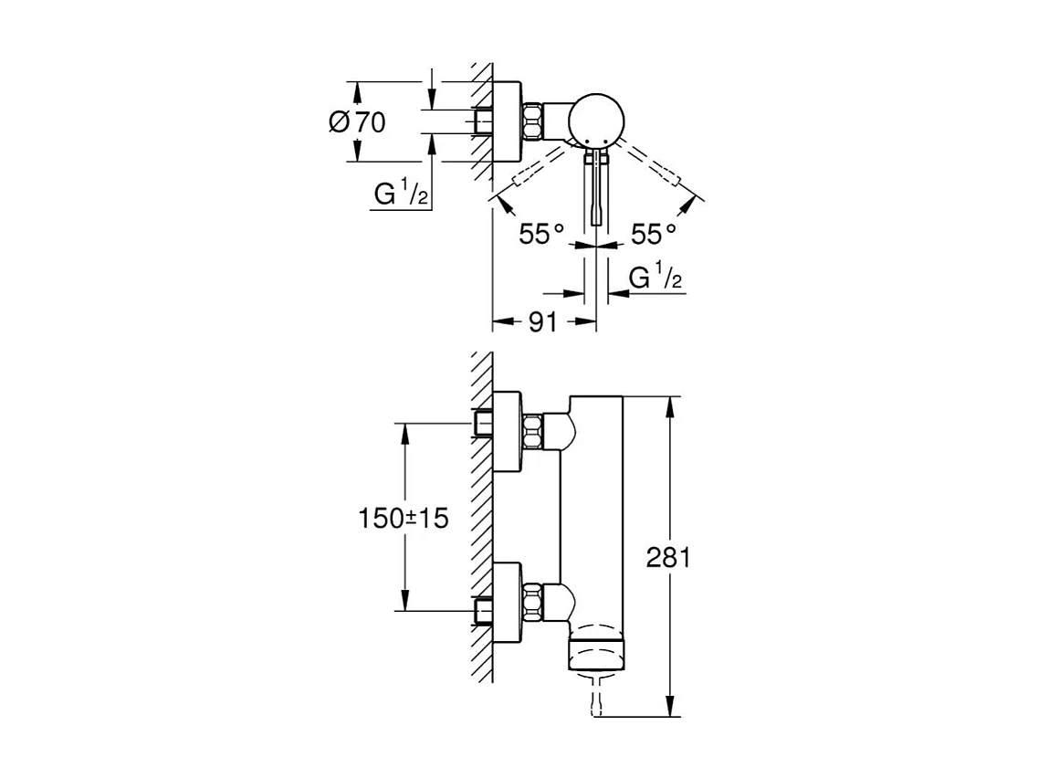 GROHE Essence Mezclador de ducha cromado