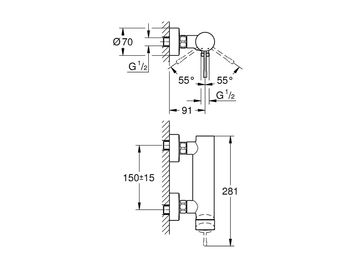Mitigeur douche GROHE Essence Chromé