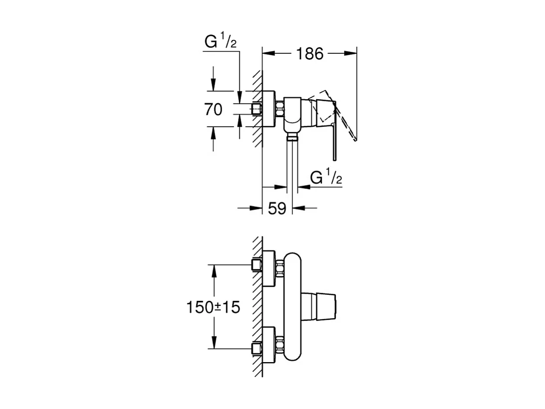 Mechanische douchekraan GROHE Quickfix Get Chrome 5 jaar garantie
