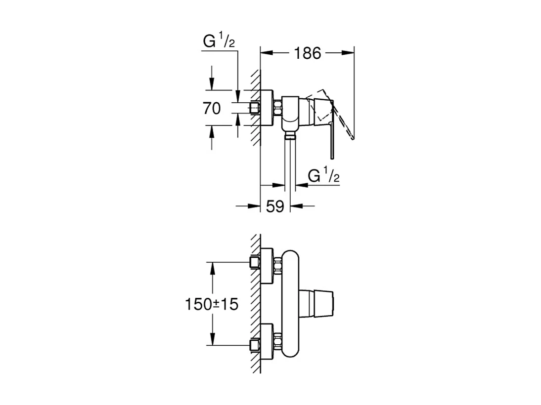 Mechanische douchekraan GROHE Quickfix Get Chrome 5 jaar garantie