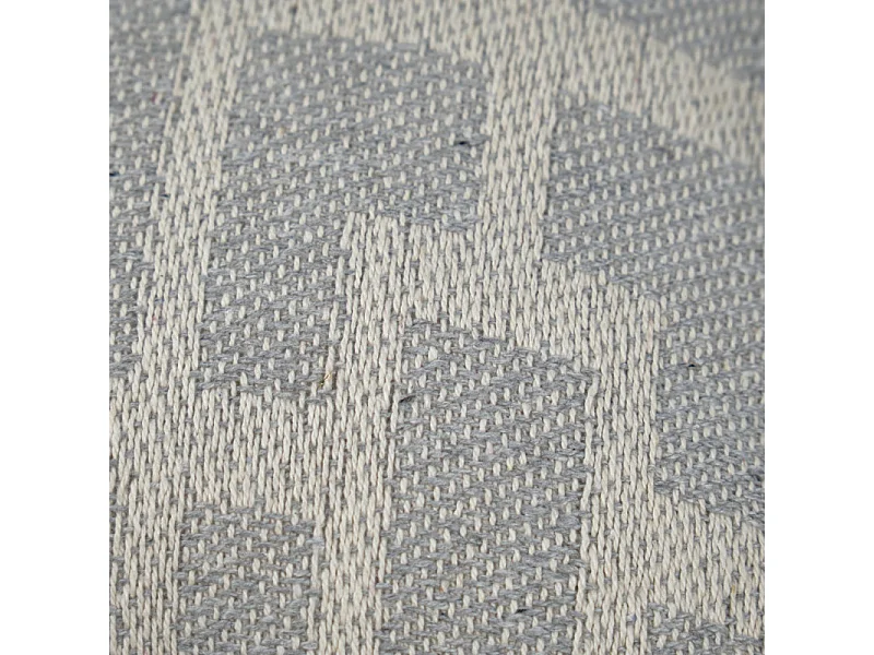 Coussin carré 40 x 40 cm coton brodé de motifs géométriques gris - RAY