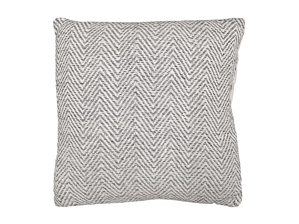 Coussin carré 40 x 40 cm coton brodé avec motifs chevrons gris - GLOW