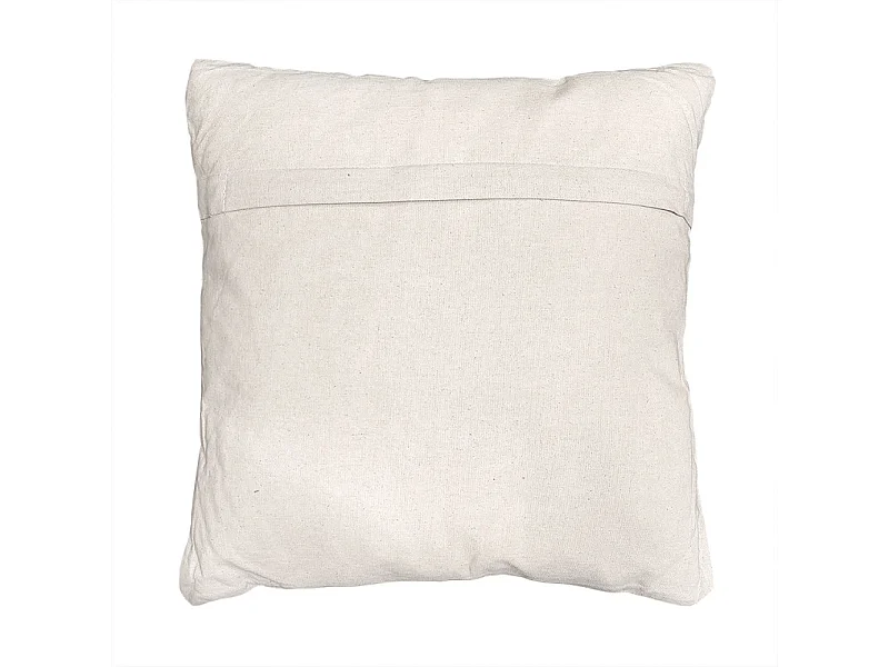 Coussin carré 40 x 40 cm coton brodé avec carreaux bleu – ATLAS