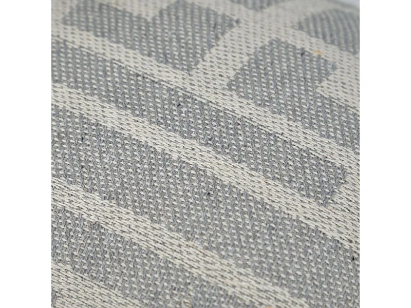 Lot 2 coussins carrés 40 x 40 cm coton brodé géométrique gris - RAY