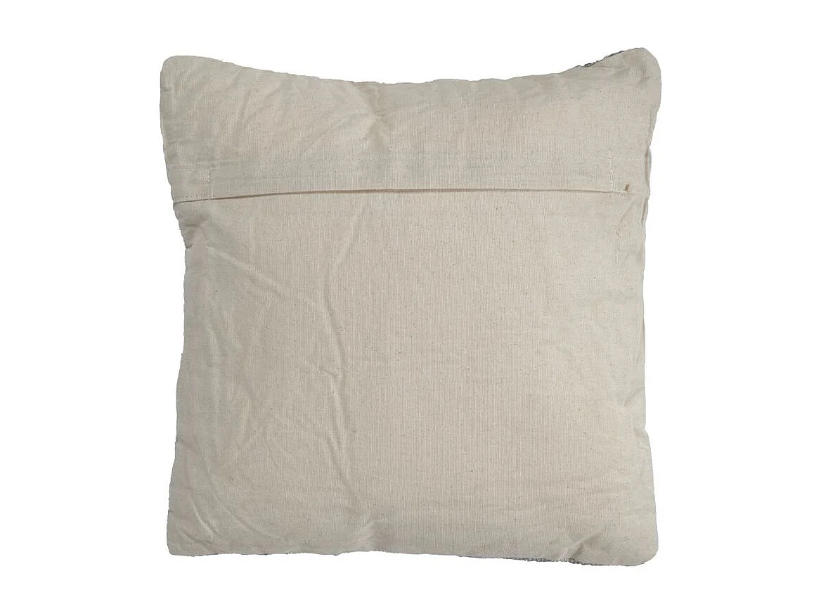 Lot 2 coussins carrés 40 x 40 cm coton brodé géométrique gris - RAY