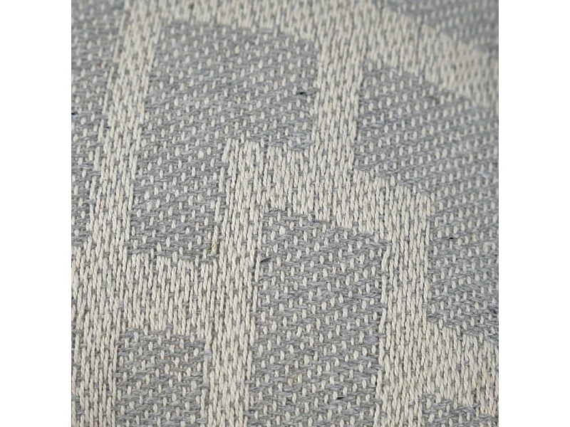 Lot 2 coussins carrés 40 x 40 cm coton brodé géométrique gris - RAY