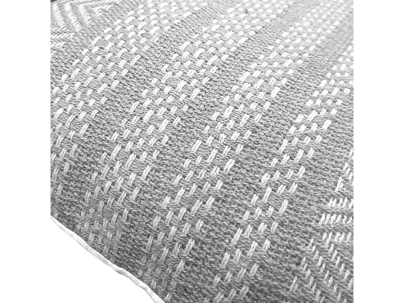 Coussin carré 40 x 40 cm coton brodé avec motifs lignes gris - FLICKER