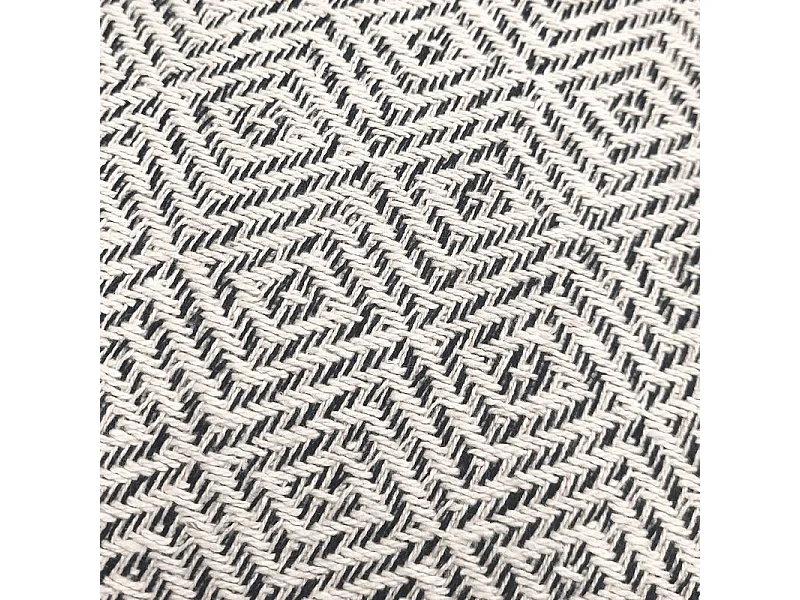 Lot 2 coussins carrés 40 x 40 cm coton brodé de losanges noirs - EMBER