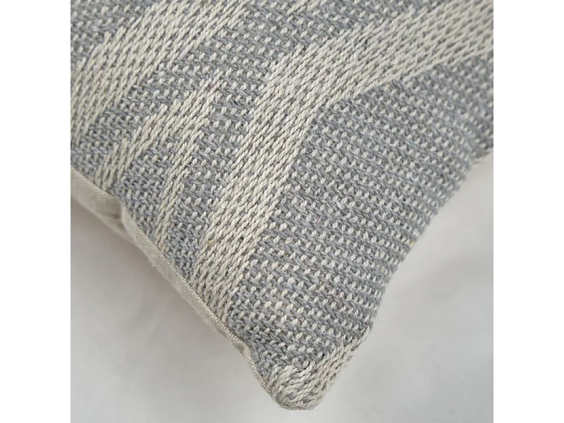 Lot 2 coussins carrés 40 x 40 cm coton brodé de losanges gris - BEAM