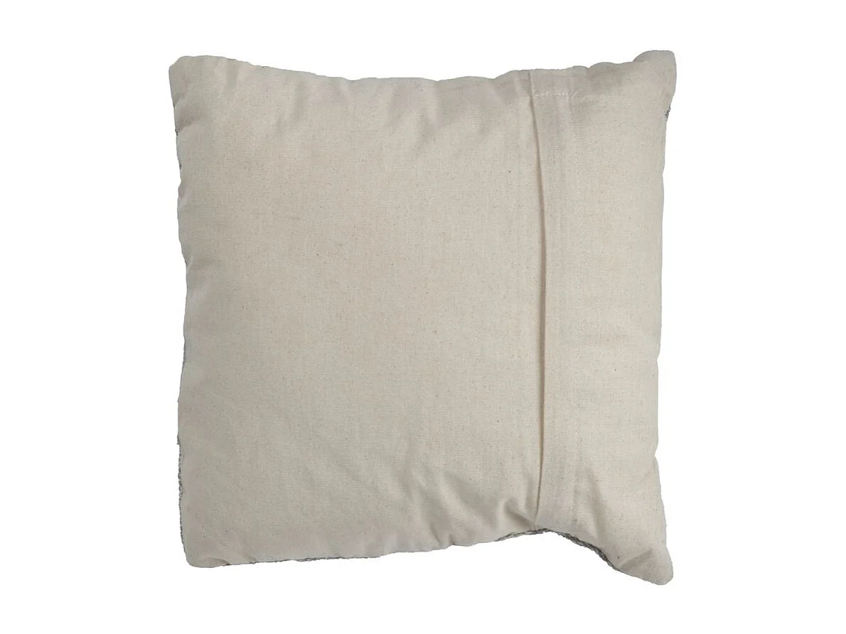 Lot 2 coussins carrés 40 x 40 cm coton brodé de losanges gris - BEAM