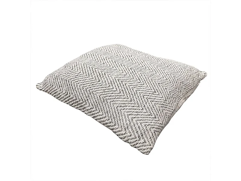 Lot 2 coussins carrés 40 x 40 cm coton brodé de chevrons gris - GLOW